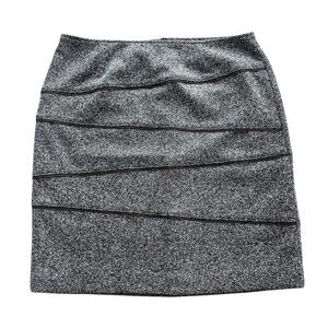 Tribal Women 12 Black White Tweed Texture Zipper Detail Lined Pencil Skirt 97340